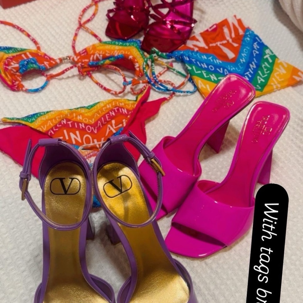 Valentino Vibrant Pink and Purple Heels